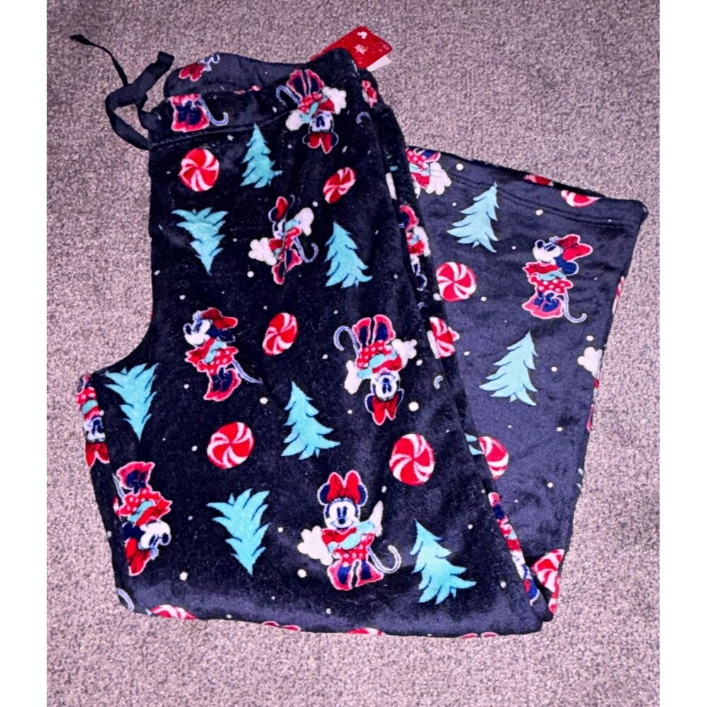 Women’s Disney Minnie Mouse Christmas Fleece Pajama Pants Size 2XL NWT A2